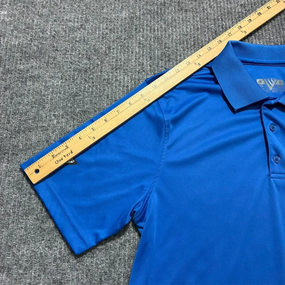 Levelwear The Players Mens Polo Shirt Size M Blue Modern Fit Short Sleeve‎